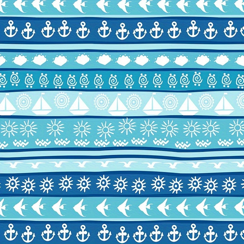 Tapis de plage TropiComfort XL, bleu, en polyester, multi-usage pour camping et voyage.