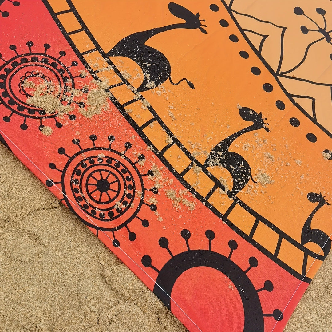 Tapis de voyage TropiComfort, spacieux, anti-sable, durable, parfait pour la plage et toutes vos escapades.