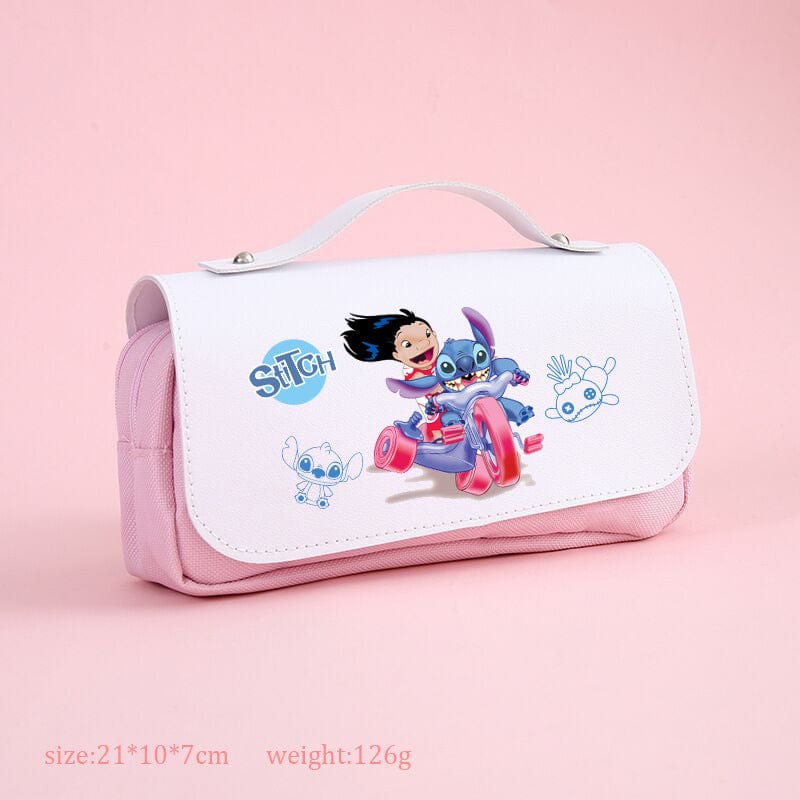 Trousse multicolore pour enfant, idéale pour la rentrée et le rangement des articles de bureau.