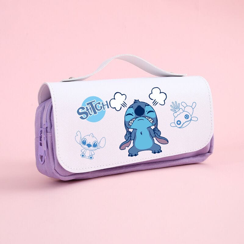 Grande trousse papeterie multicolore, idéale pour l'organisation des fournitures scolaires de l'enfant.