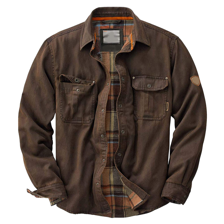 Blouson homme résistant eau/vent, veste trucker style classique en tissu ciré, essentiel mode mi-saison.