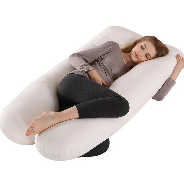 Coussin de soutien ergonomique pour un confort total du corps, idéal pour la maternité et le soulagement du dos.