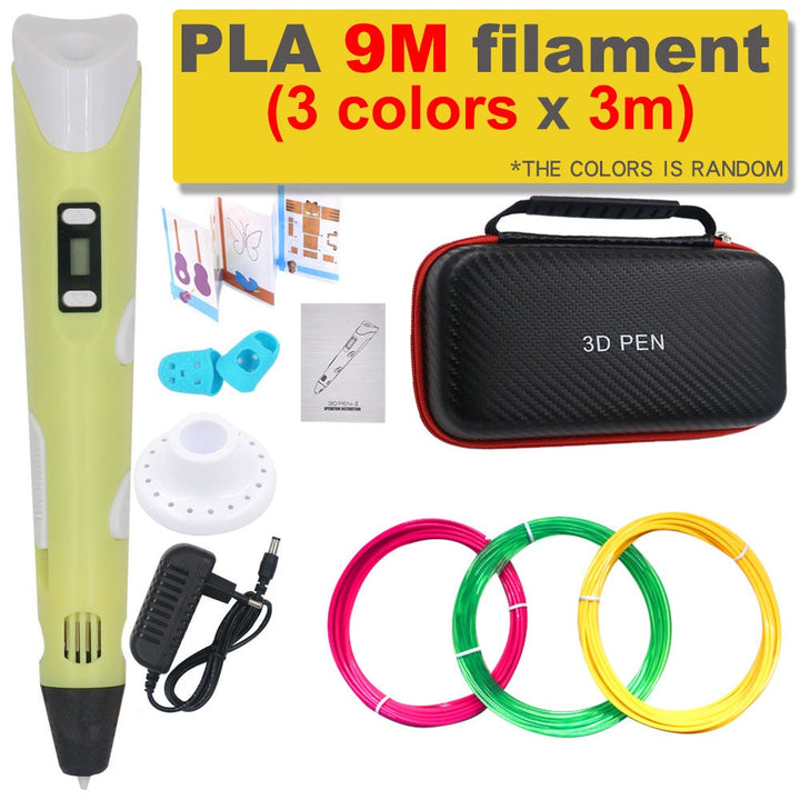 Kit stylo 3D pour création artistique, avec filament PLA écologique. Idéal pour adultes et ados.