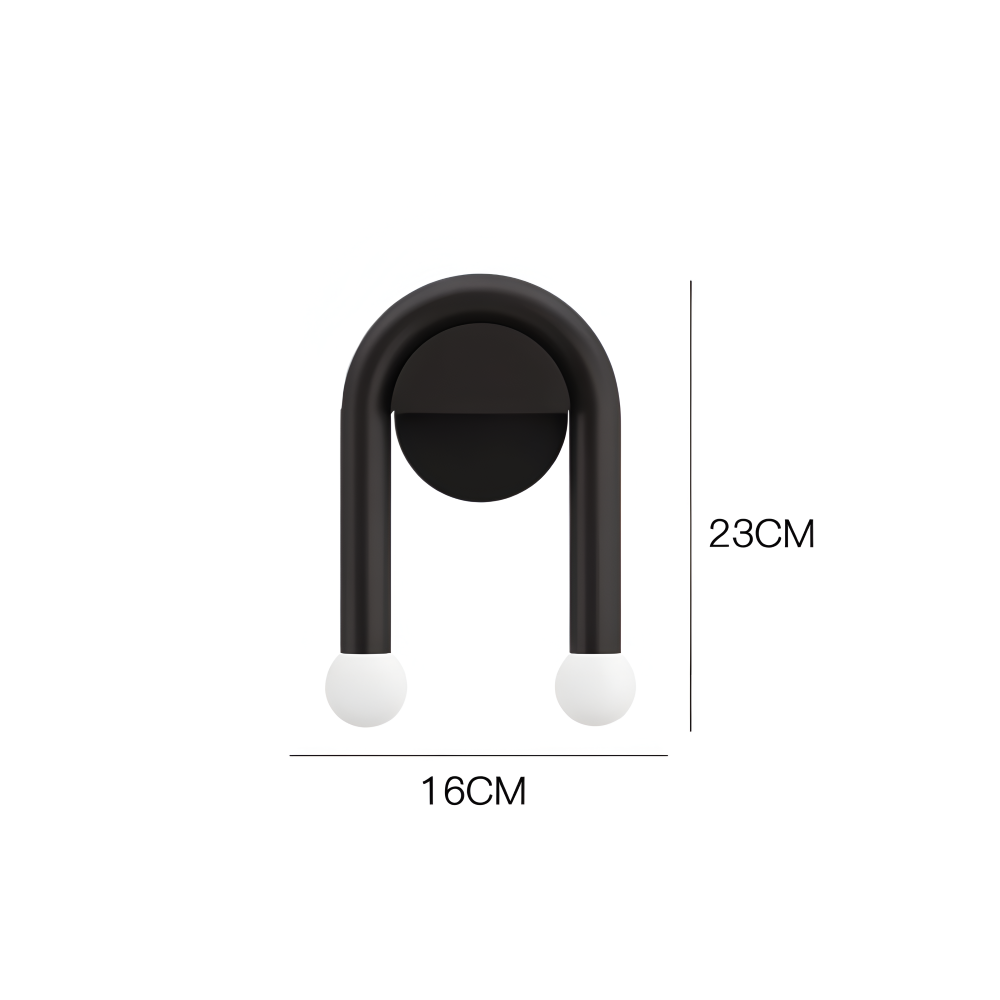 Applique murale LED noire, design moderne et minimaliste, pour éclairage intérieur.