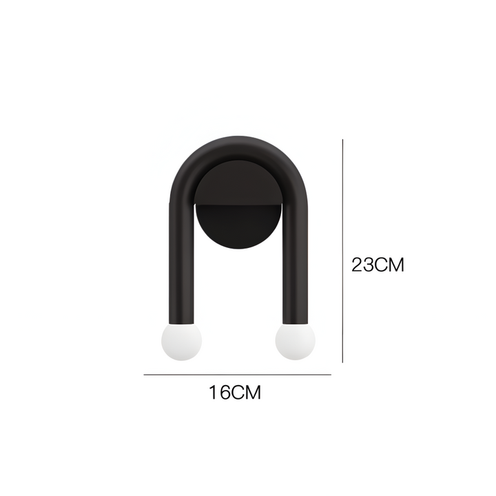 Applique murale LED noire, design moderne et minimaliste, pour éclairage intérieur.