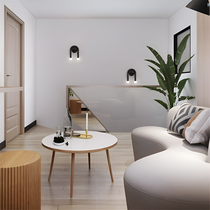 Lampe murale LED noire, style moderne et minimaliste, pour un éclairage intérieur design.