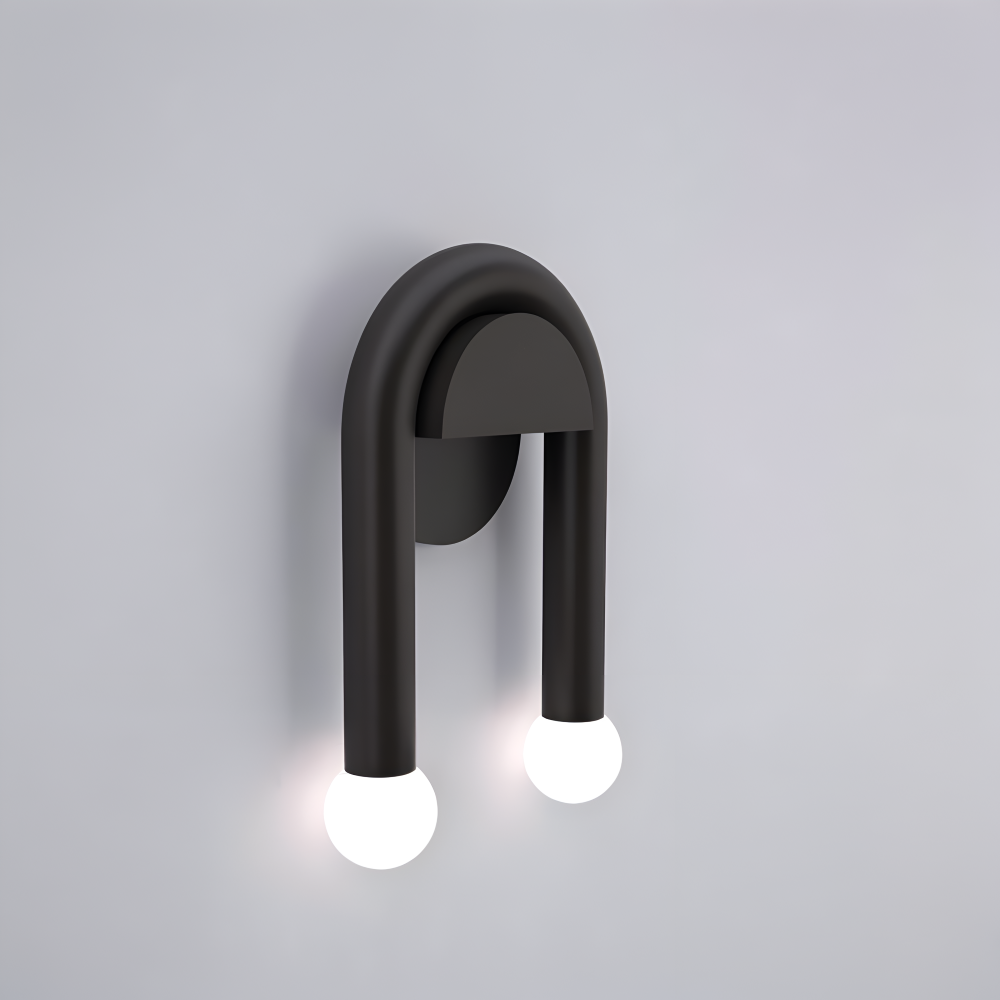 Applique murale noire, LED intégrée, design moderne pour un éclairage intérieur contemporain.