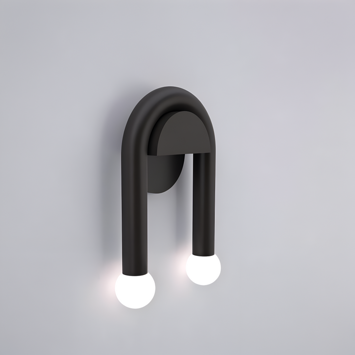 Applique murale noire, LED intégrée, design moderne pour un éclairage intérieur contemporain.