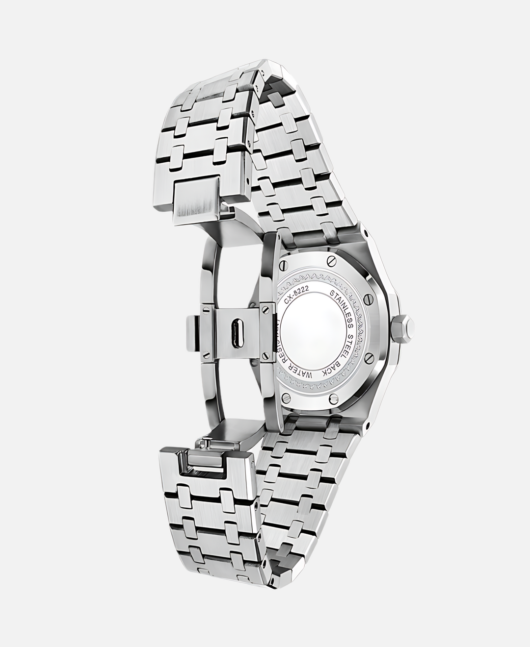 Montre homme quartz 41mm étanche, bracelet acier inoxydable. Design élégant, accessoire de mode masculin.