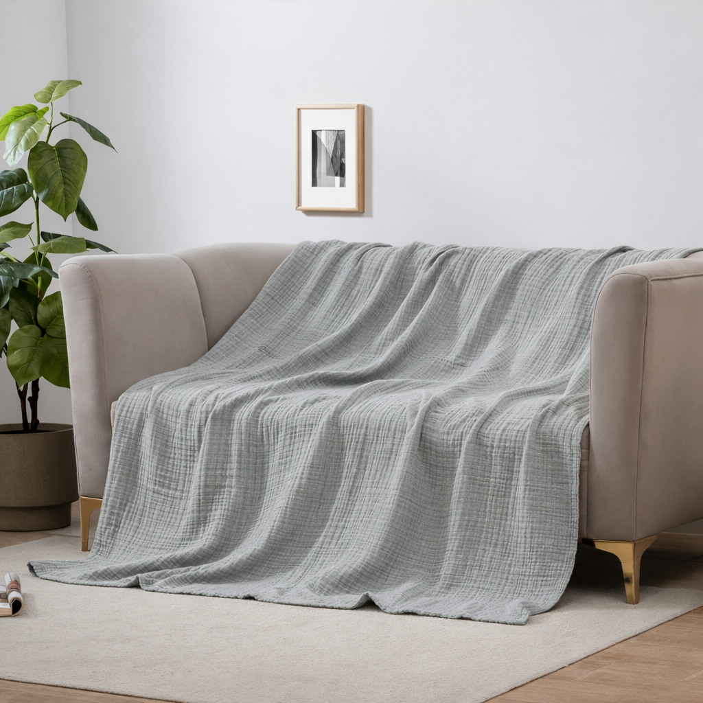 Couverture coton Cloudsoft respirante, douceur et confort quotidien pour votre maison.