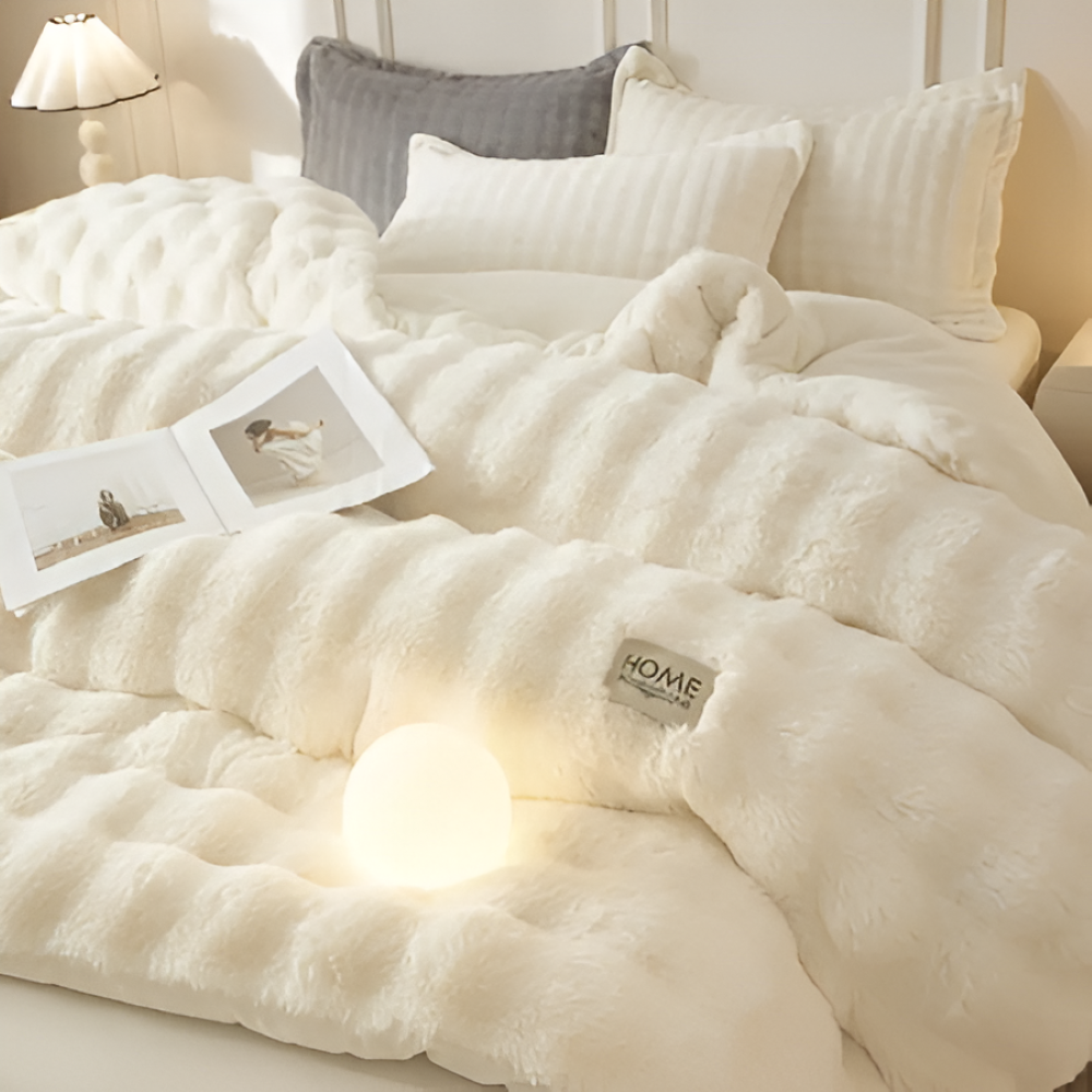 Décoration chambre: couette VelouraDream lavable en fleece de lait, chic et confortable.