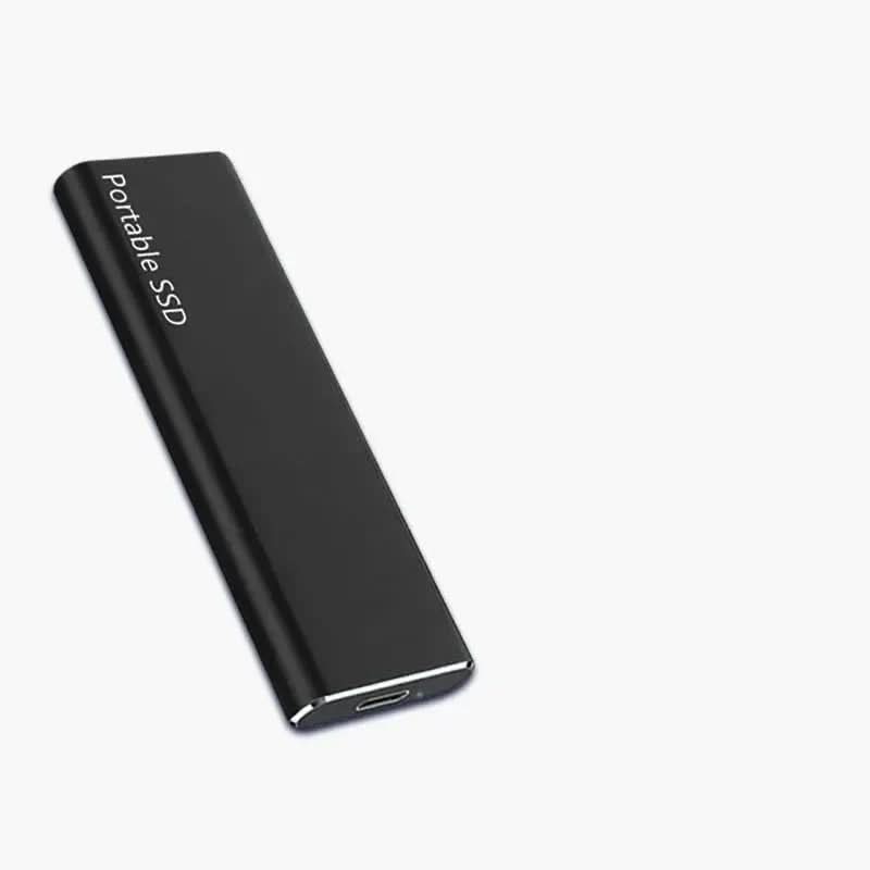 Disque dur externe USB-C noir 4 To ultrafin, stockage sécurisé pour PC et Mac.