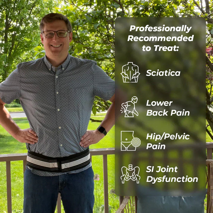Confort unisexe: ceinture lombaire pour soulagement sciatique, compression et soutien du dos.