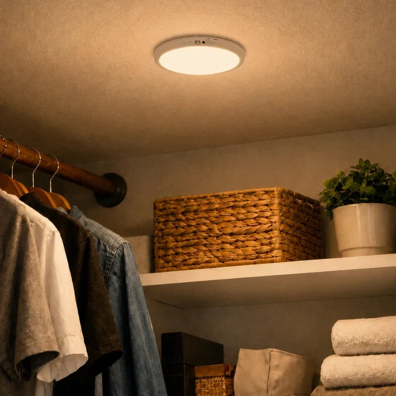 Lampe de plafond LED rechargeable intelligente avec capteur de mouvement, idéale pour couloir, dressing.