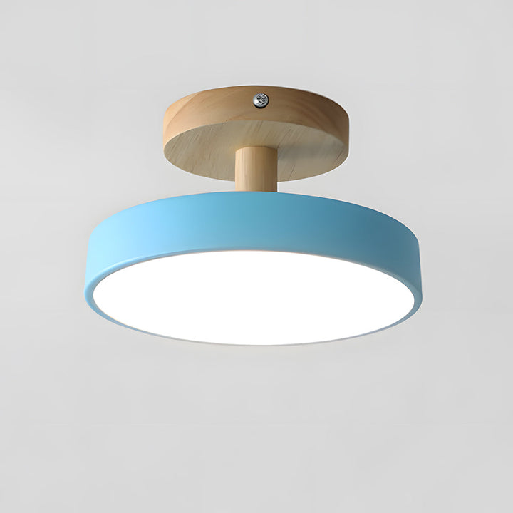 Plafonnier LED scandinave, coloris pastel. Parfait pour salon ou chambre.