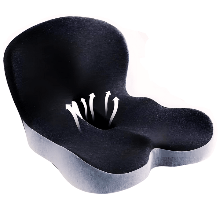 Coussin de soutien dorsal pour chaise de bureau, ergonomique et respirant.