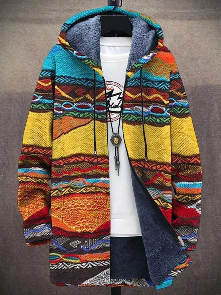 Style urbain décontracté avec cette veste polaire femme à capuche, imprimé artistique, chaude et confortable.