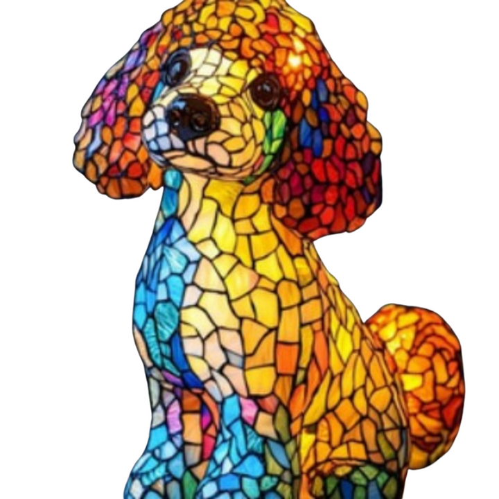 Lampe LED décorative en forme de caniche élégant, idéale pour intérieur ou extérieur, créant une ambiance chic et moderne.