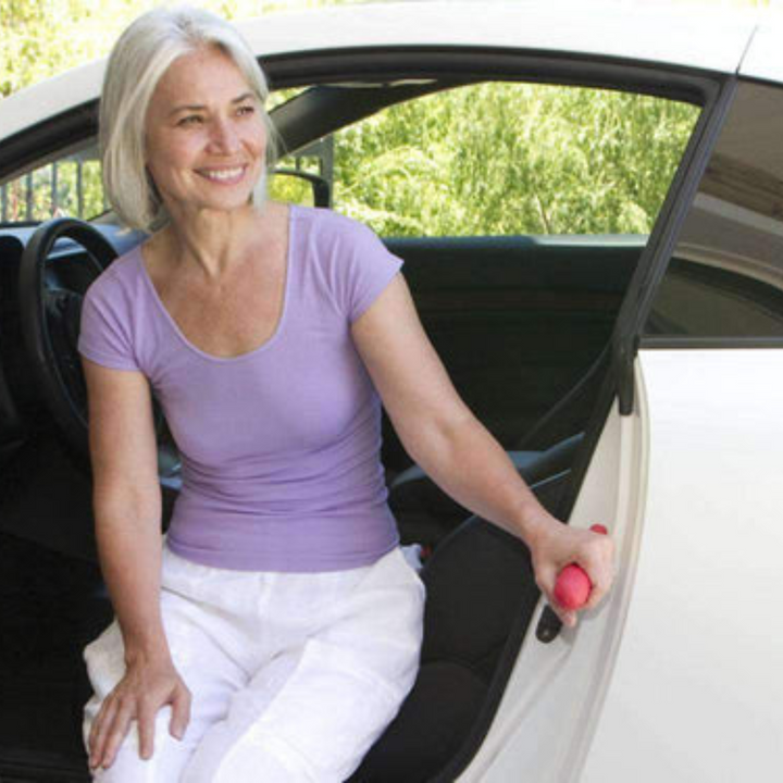 LiftMate, poignée aide voiture universelle. Barre d'appui essentielle pour la mobilité auto, sécurité et confort senior.