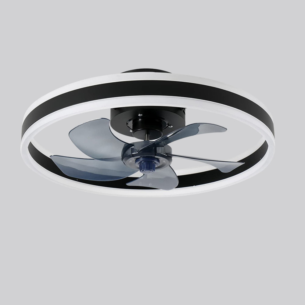 Ventilateur intelligent, lumière LED à faible consommation, télécommande pour un contrôle facile, économie d'énergie.