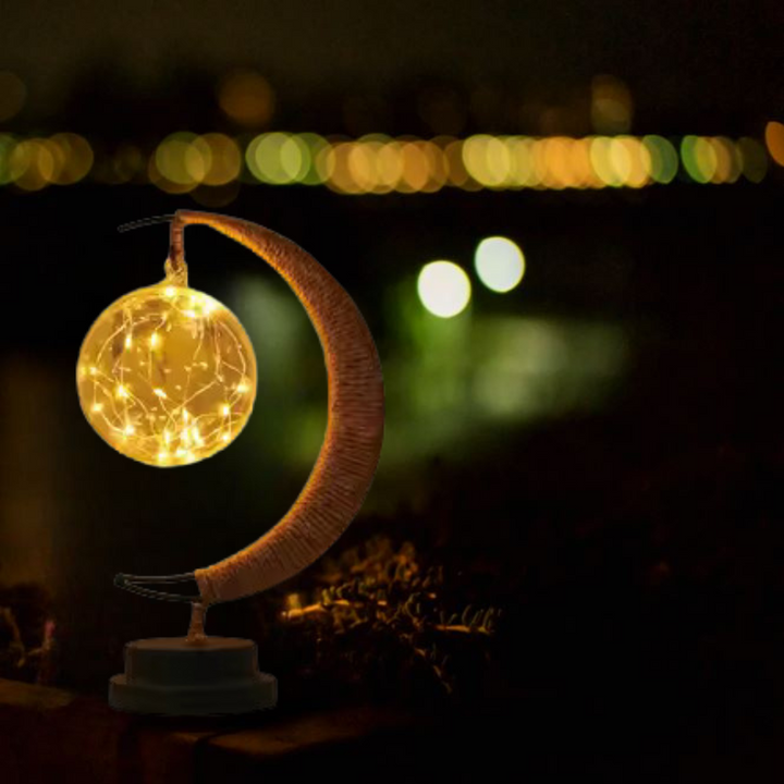 Lampe de table LunaSphere, décoration intérieure, effet lune 3D, lumière d'ambiance douce.