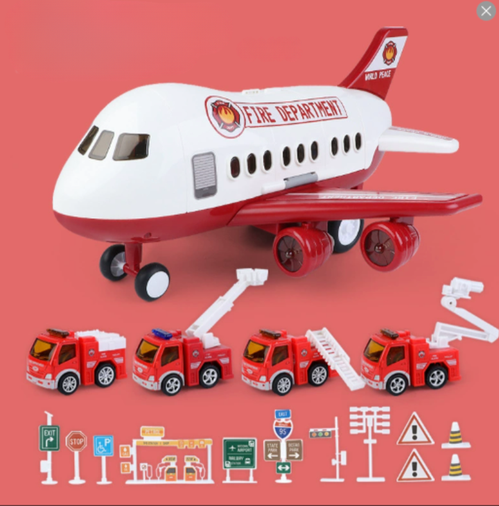Gros plan sur l'avion jouet SkySurge, véhicule interactif en plastique durable pour enfant.
