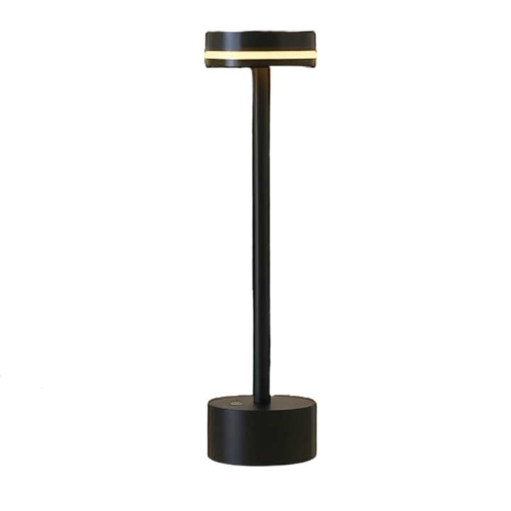 Lampe d'ambiance LED de table sans fil, design aluminium moderne, rechargeable, offre un éclairage doux et élégant.
