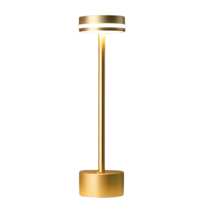 Lampe de table LED dimmable, sans fil et rechargeable en aluminium, idéale pour une ambiance lumineuse intérieure moderne.