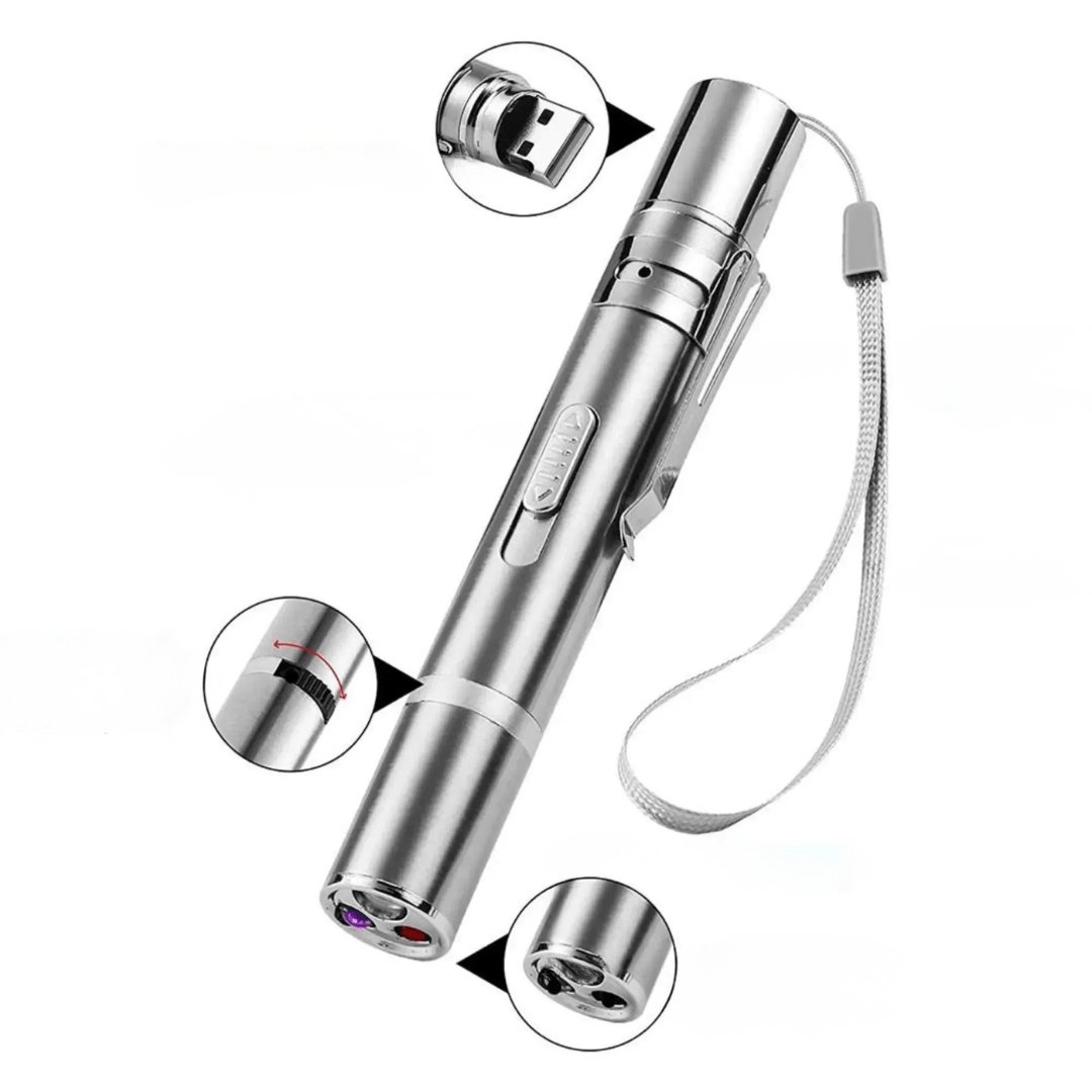 Accessoire laser pour chat domestique, parfait pour la stimulation mentale et l'exercice physique quotidien.