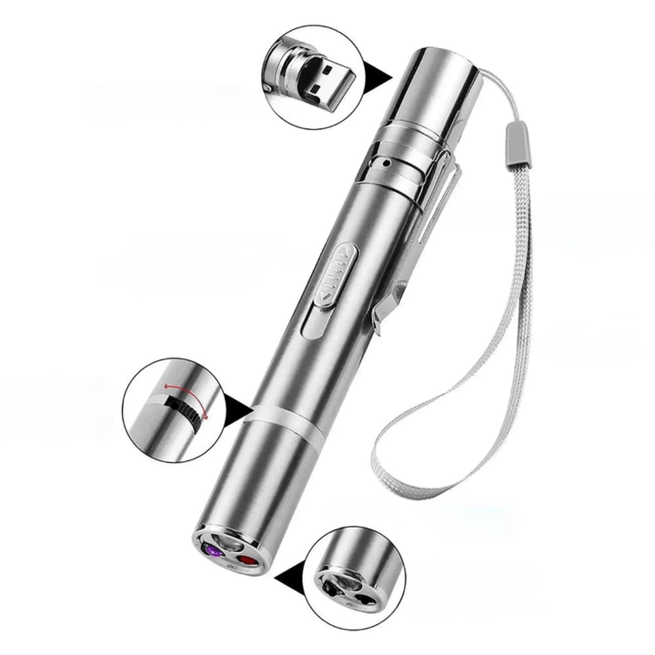 Accessoire laser pour chat domestique, parfait pour la stimulation mentale et l'exercice physique quotidien.