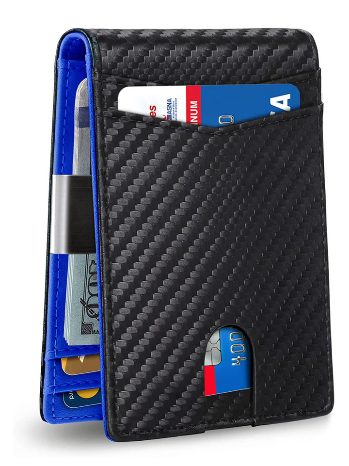 Portefeuille organisateur homme en cuir, compartiments intelligents pour cartes et billets, anti-RFID.
