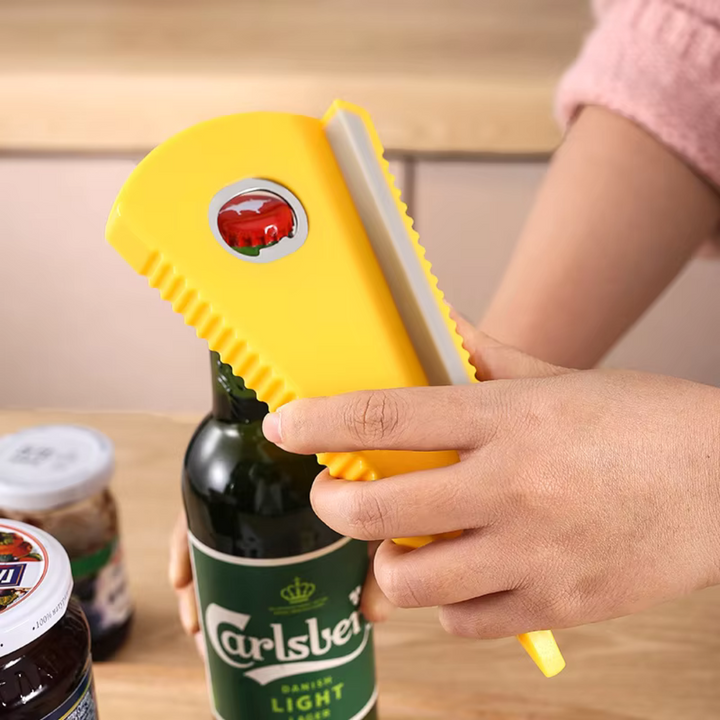 GripOpener blanc pour cuisine, un ouvre-bouteilles et boîtes facile d'utilisation pour tous, y compris seniors.