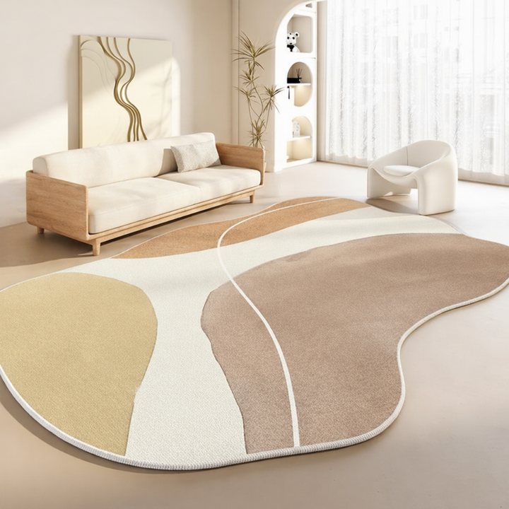 Tapis Novara moelleux pour chambre, motif japonais discret, antidérapant.