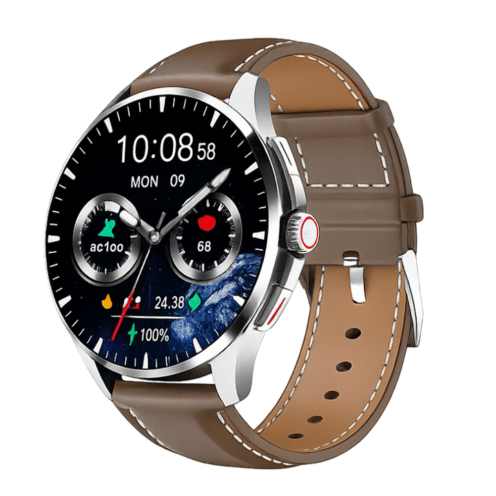 Montre connectée pour hommes et femmes, avec ECG, oxygène sanguin et suivi d'activité.