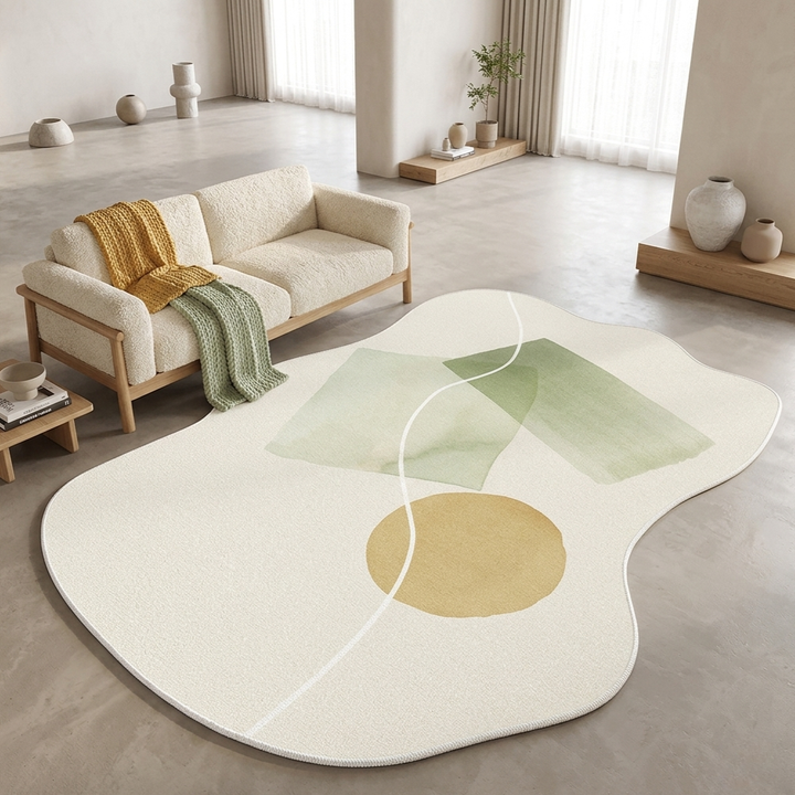 Tapis Novara antidérapant, lavable, motif japonais élégant pour votre salon.