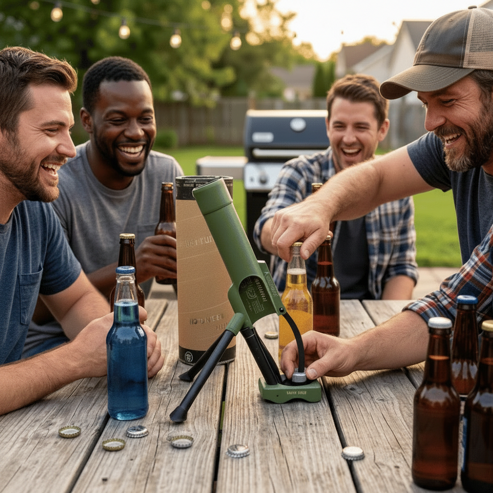 Ouvre-bouteille multi-usage utilitaire en métal robuste, parfait pour l'extérieur et le voyage.
