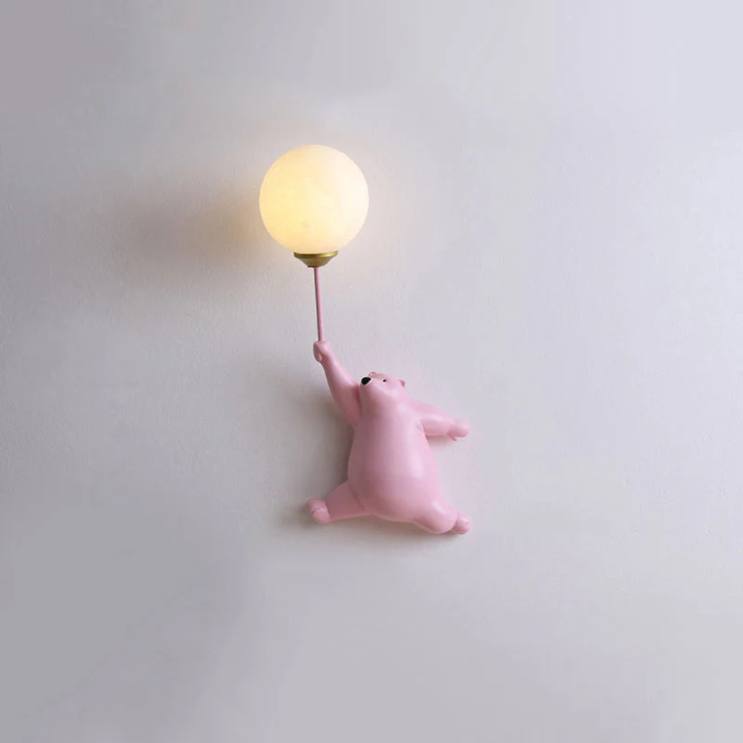 Applique murale LED ourson, décoration lumineuse pour chambre de bébé et enfant.