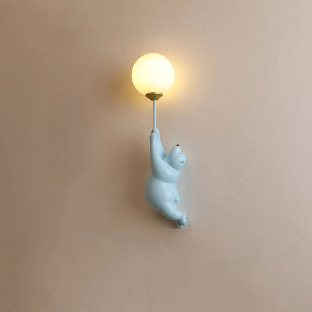 Décoration murale LED ourson en acrylique, lampe d'intérieur pour chambre enfant.