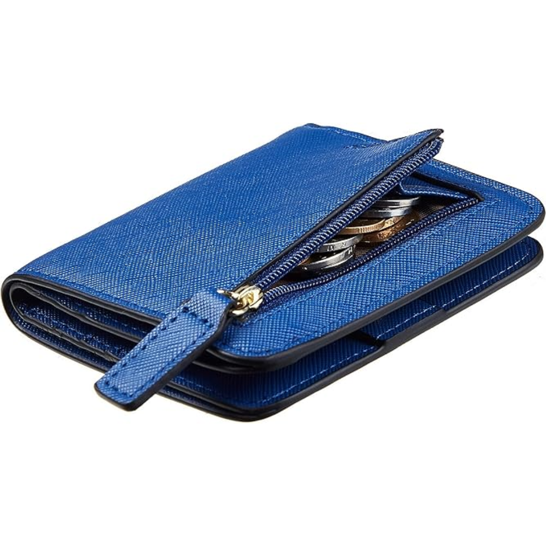 Idée cadeau : Portefeuille femme compact et élégant avec blocage RFID, un accessoire mode pratique et sécurisé.