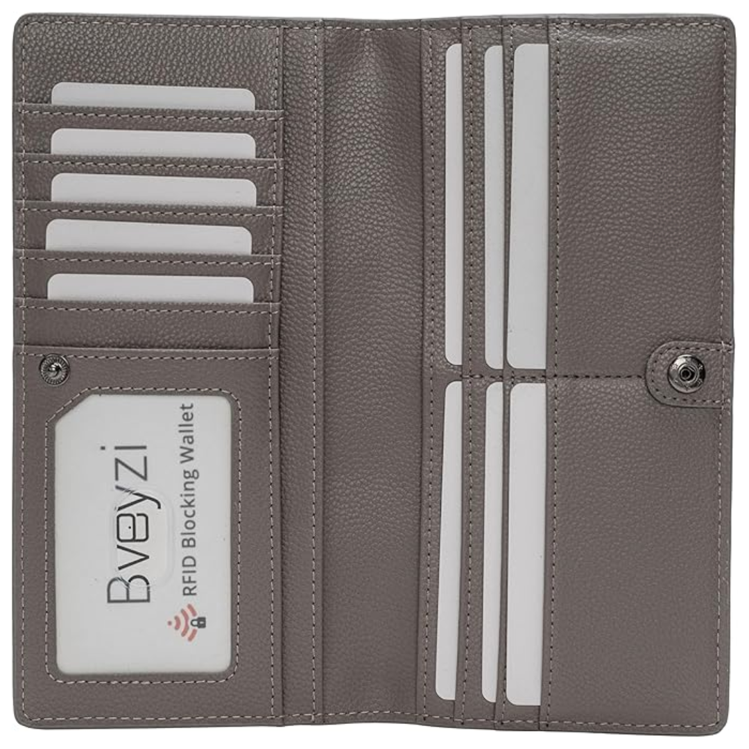 Portefeuille de voyage ultra-fin bleu avec technologie RFID pour sécuriser vos cartes essentielles.