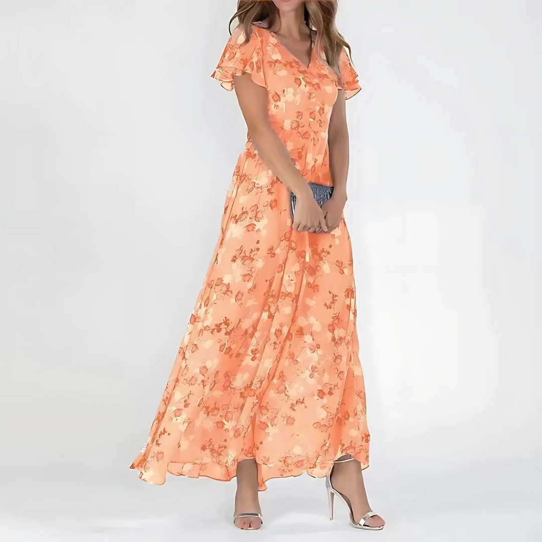 Robe fleurie Daisy mini femme, motif moderne pour look glamour et tendance, silhouette élégante et amincissante.