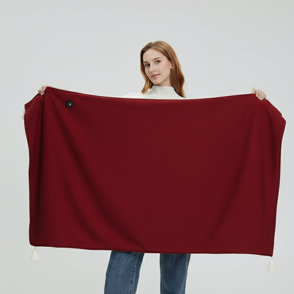 Plaid chauffant USB doux et lavable, 3 niveaux, assure un confort portable et douillet.