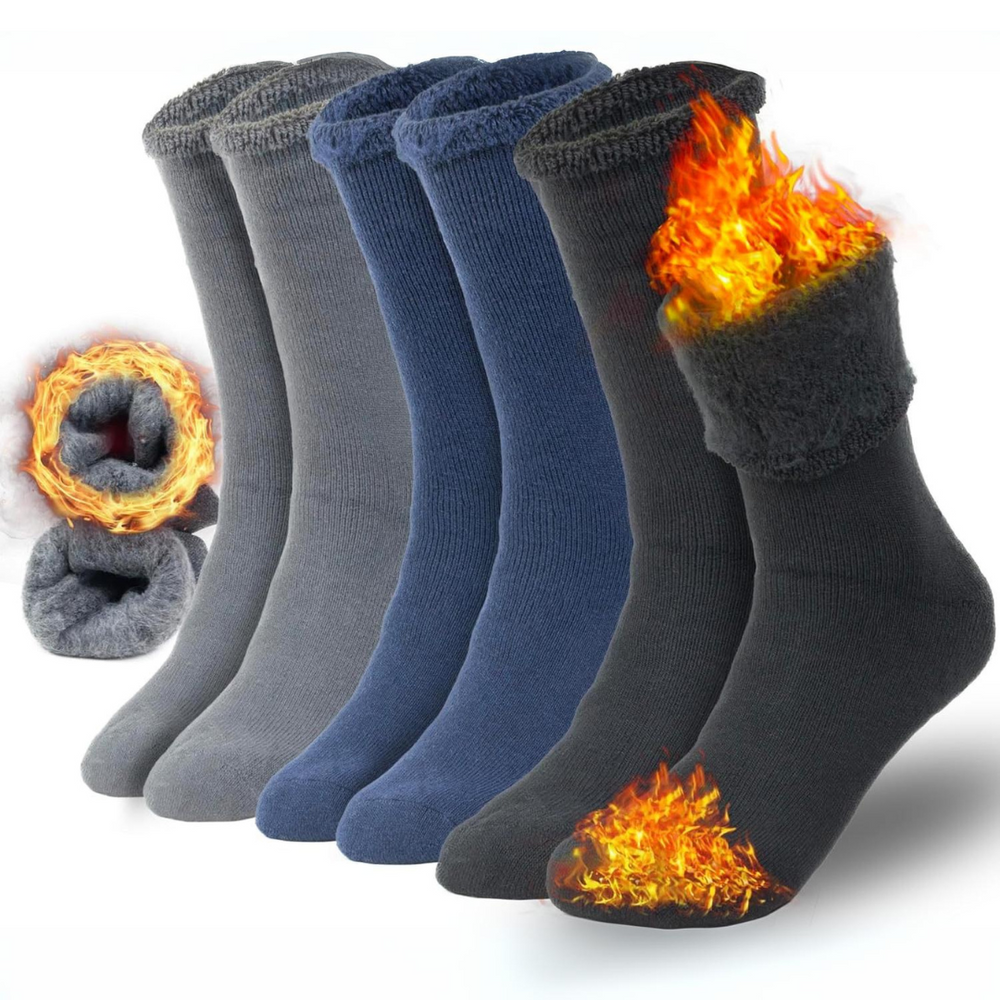 Paire de chaussettes thermiques homme, offrant chaleur et confort supérieur pour les activités hivernales.