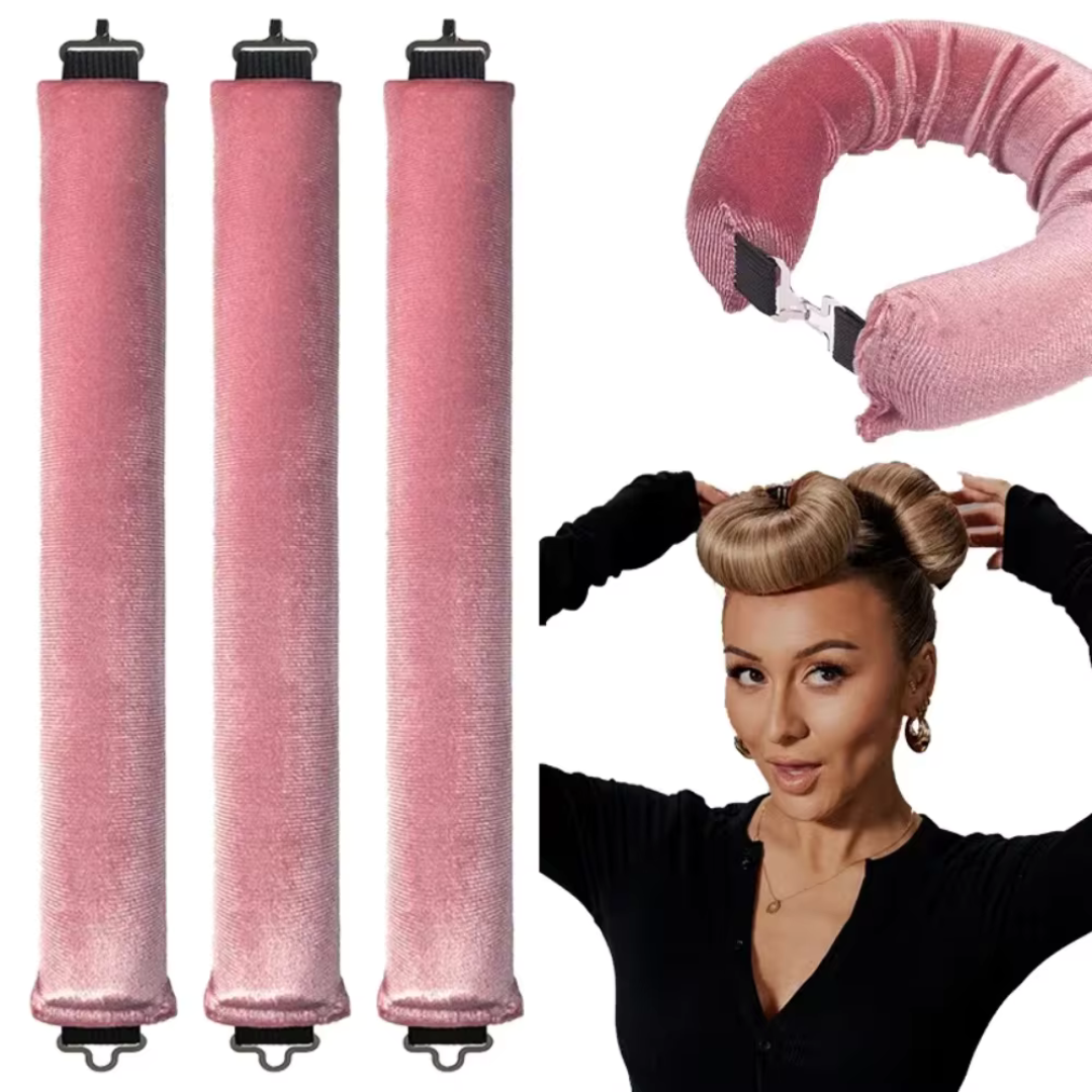 Bigoudis sans chaleur VelvetCurl en flanelle pour des boucles parfaites et une coiffure respectueuse des cheveux sains.