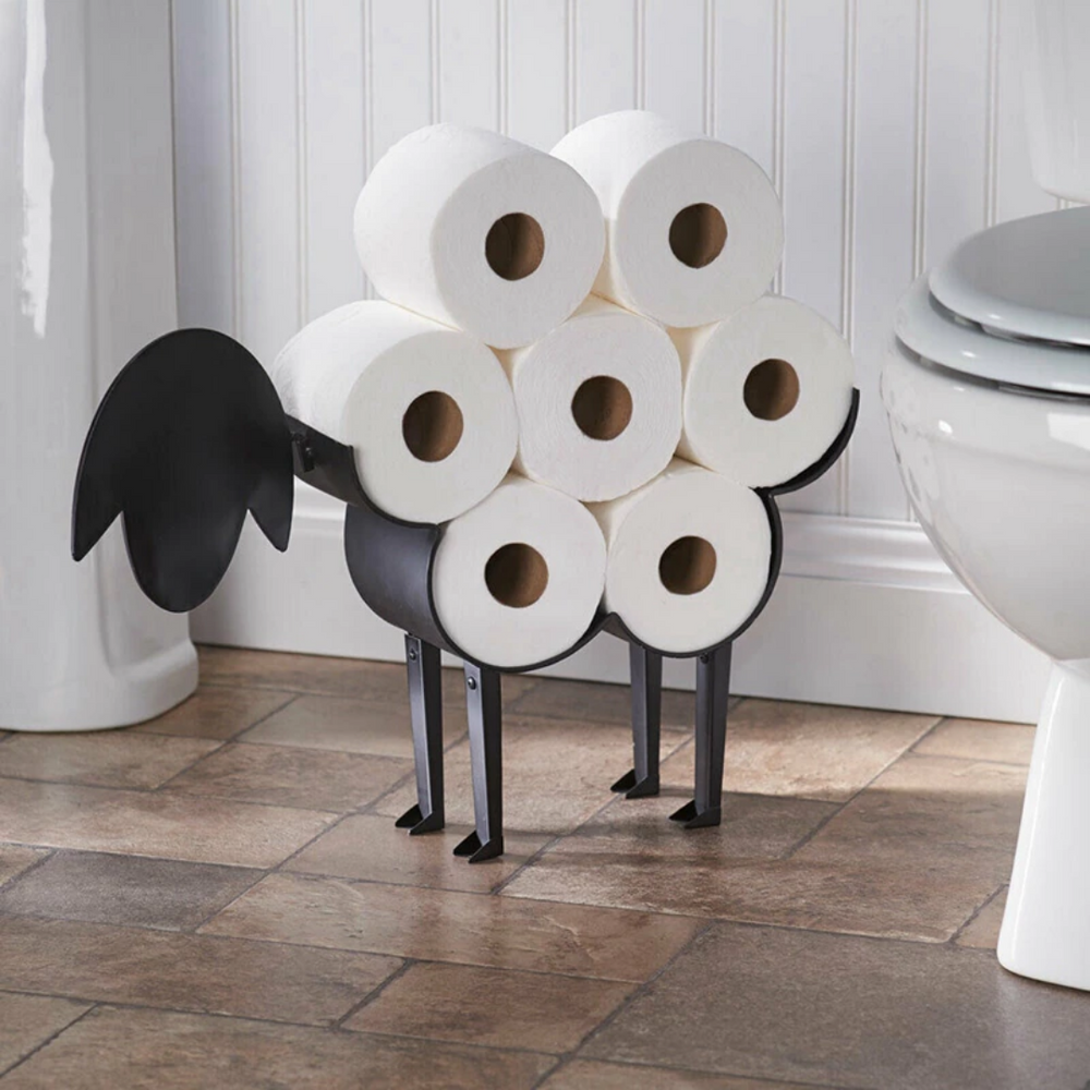 Porte-rouleau WC animal en acier inoxydable, design unique et amusant pour accessoiriser votre salle de bain.