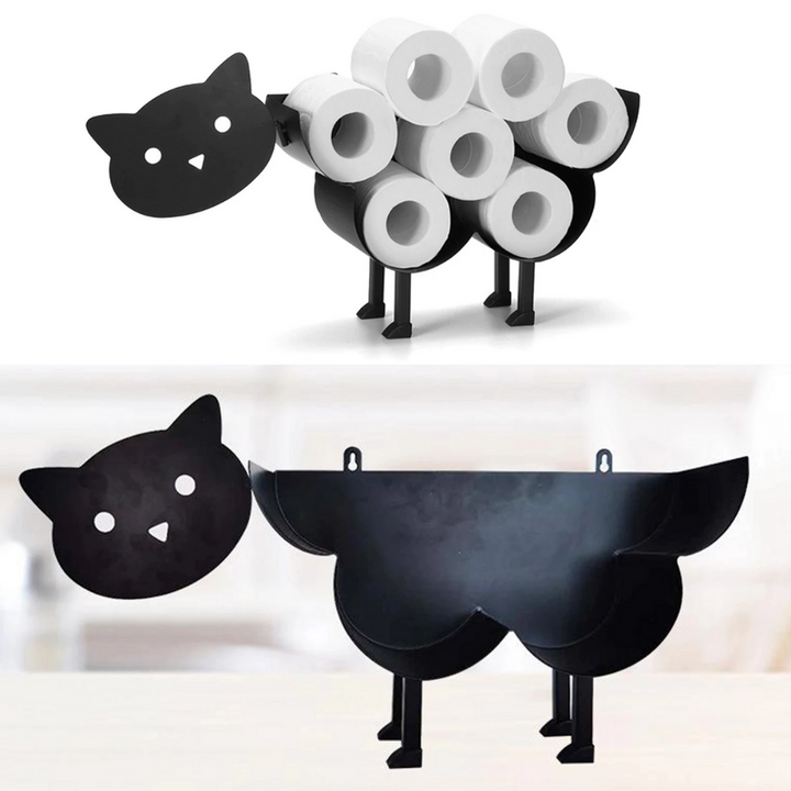 Support papier toilette décoratif en forme d'animal pour une salle de bain ludique. Rangement pratique et esthétique.