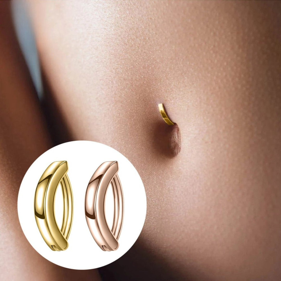 Anneau de nombril femme en argent 925 scintillant, style été tendance.