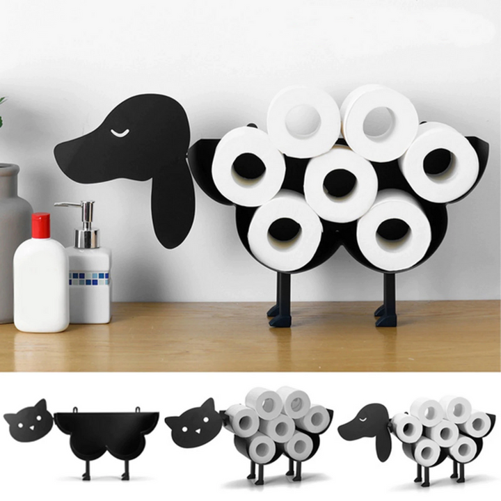 Accessoire WC original : support papier toilette animal, design unique pour égayer la décoration de votre salle de bain.