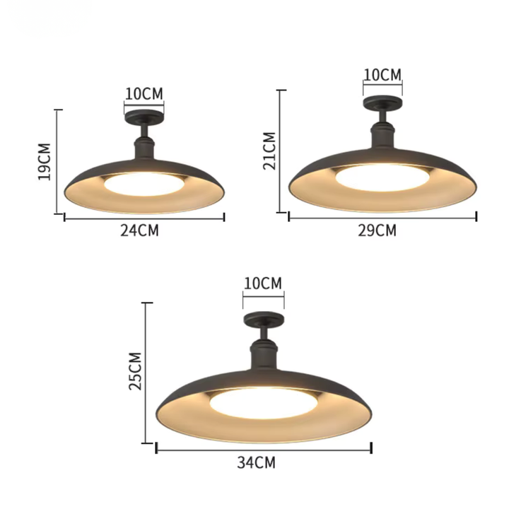 Éclairage extérieur rond noir IP65, plafonnier moderne pour toutes vos zones. Luminaire de qualité supérieure.