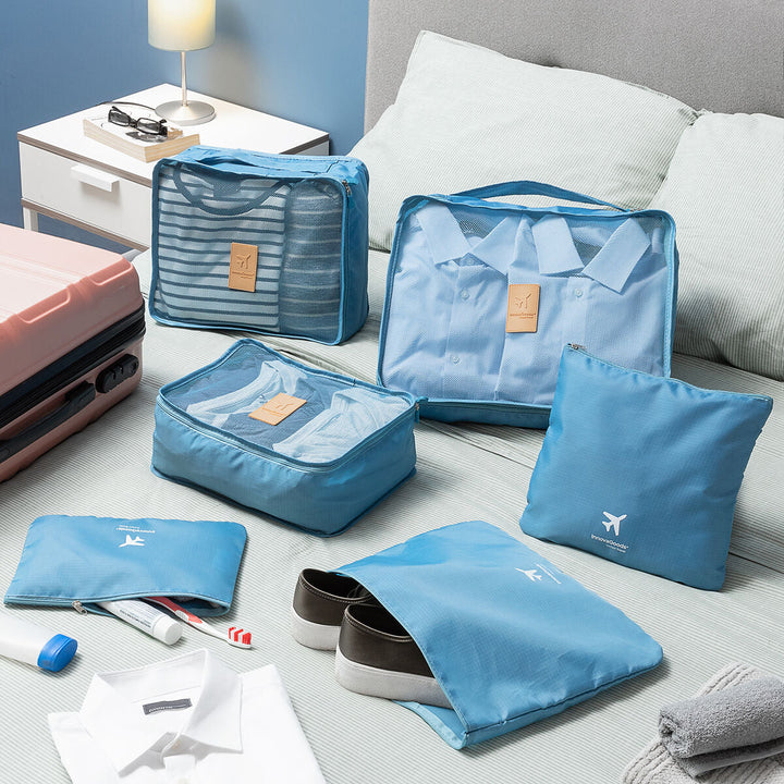 Jeu de sacs de rangement de voyage pour organiser valises et bagages, idéal pour le rangement de vêtements.